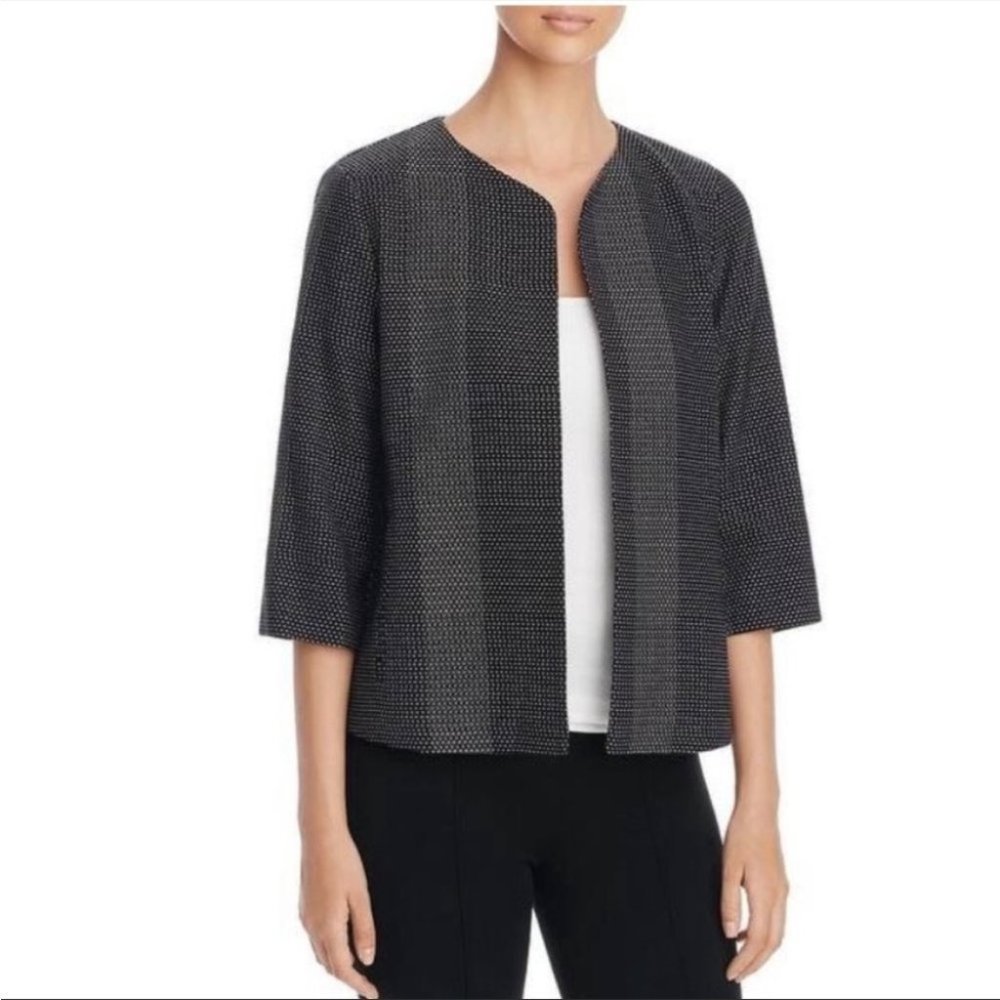 Eileen Fisher Pindot Collarless Open Blazer Size XS